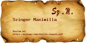 Szinger Maximilla névjegykártya